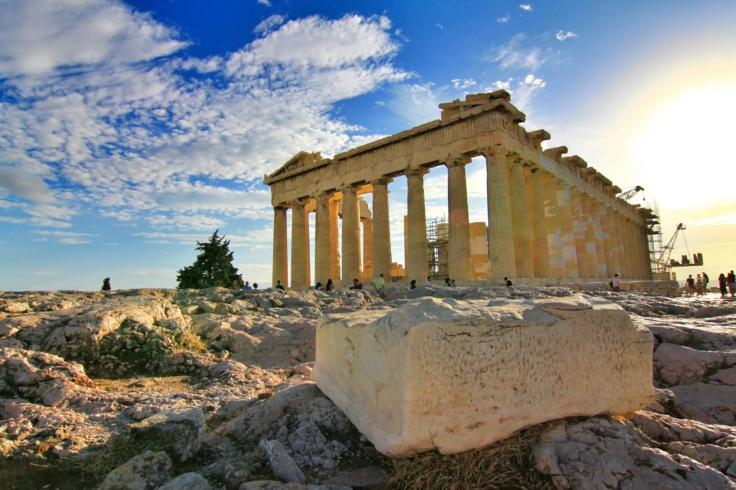 The Acropolis of Athens at dusk