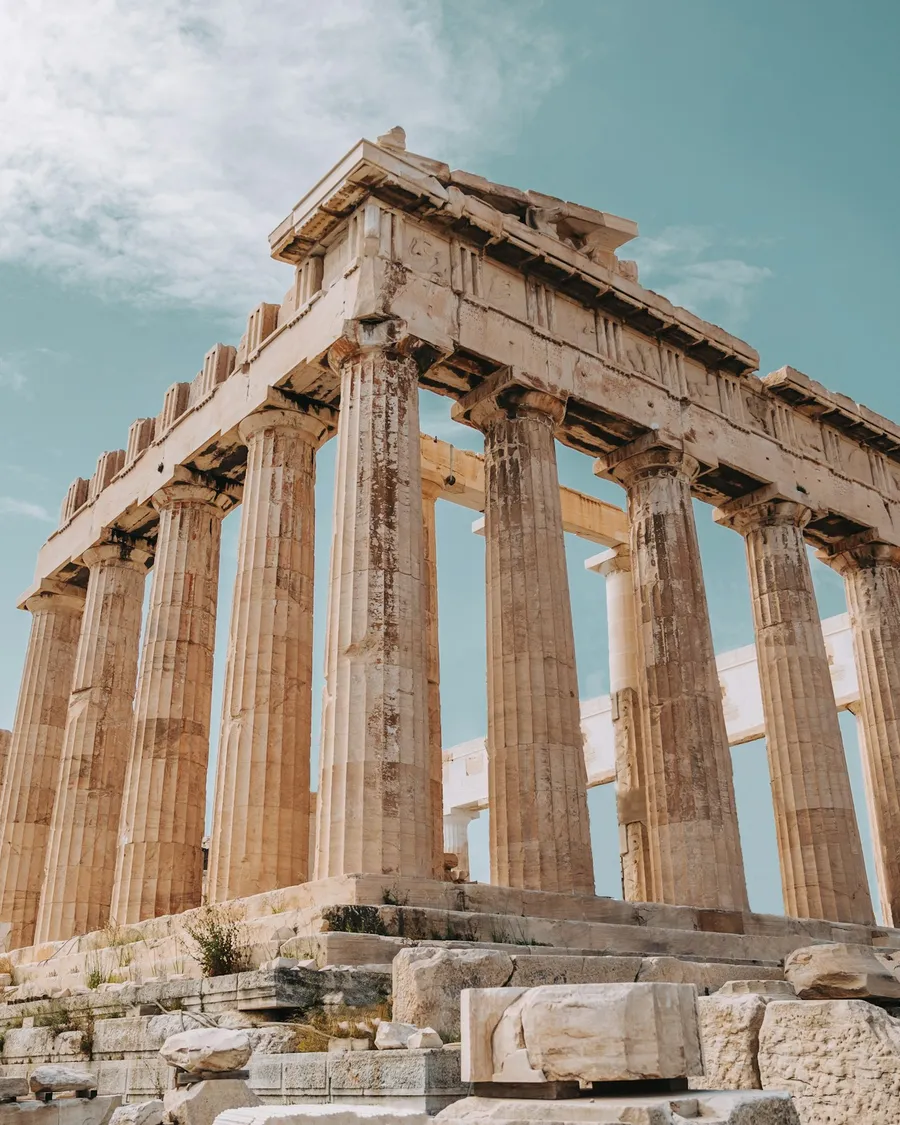 The Parthenon in warm marble light